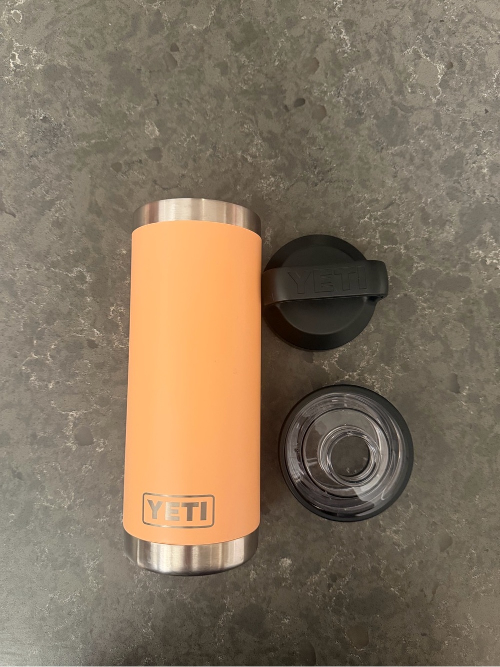 Yeti 18oz Peach Orange Stainless Insulated Bottle with NEW chug lid